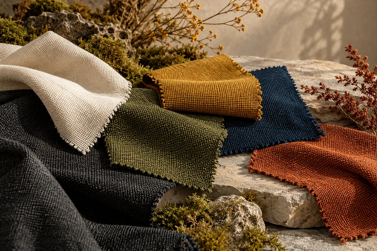 Original textile colorways as tactile swatches
